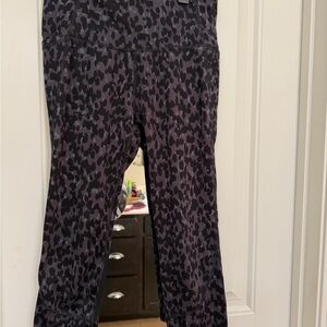all in motion Black and Dark Gray Leopard Print Leggings